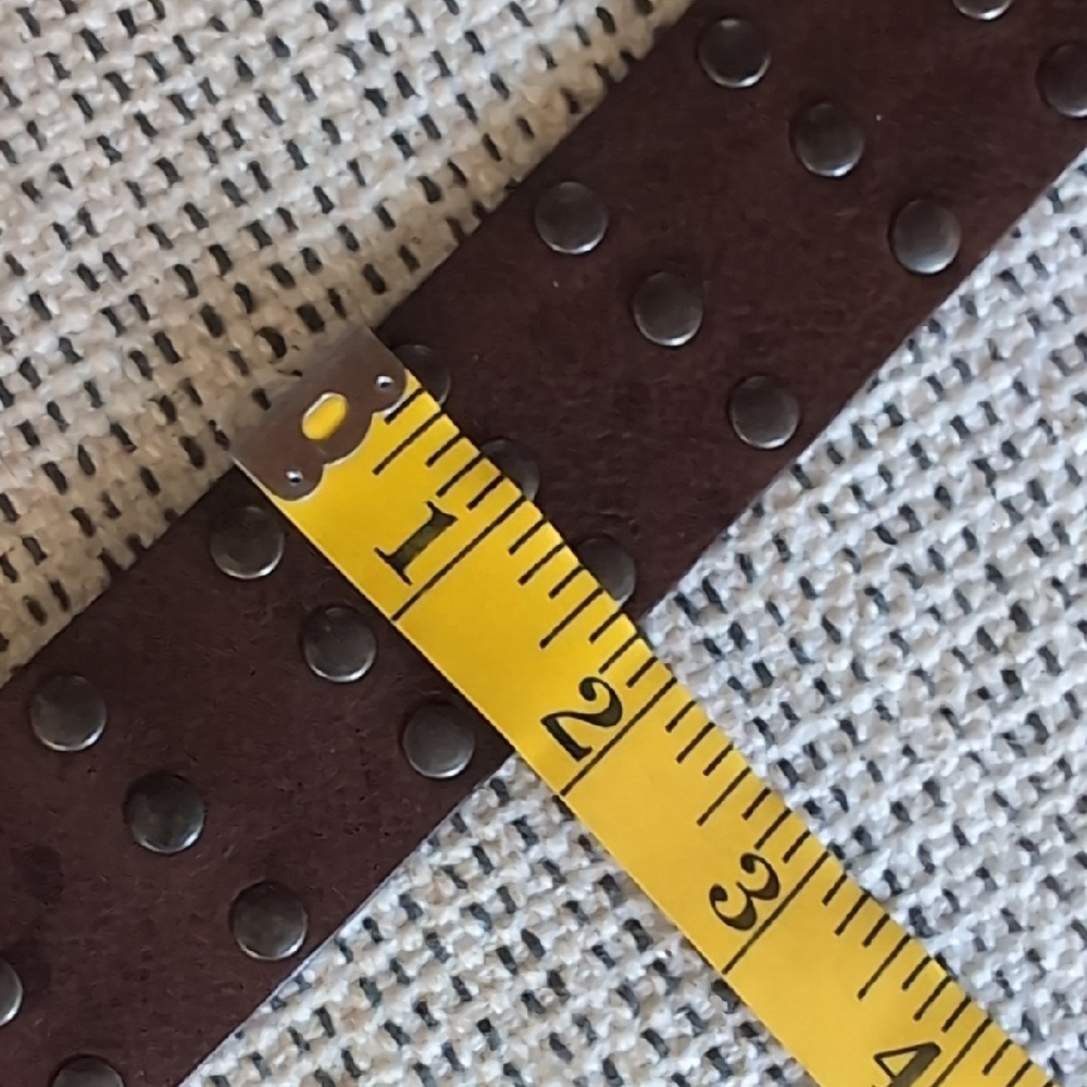Brown Studded Leather Belt - Picture 6 of 6